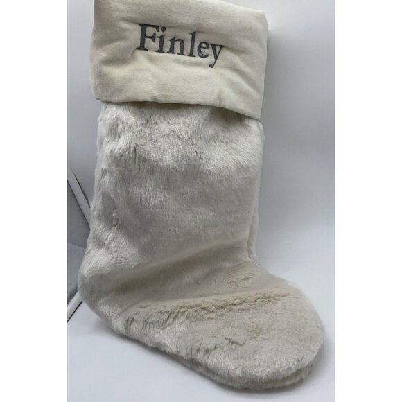 Pottery Barn Finley Alpaca Christmas Holiday Faux Fur Stocking Xmas Lined 19 in - Picture 10 of 11